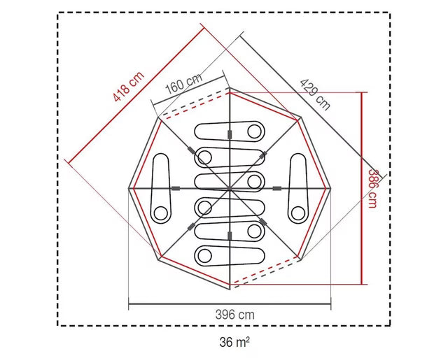 Arctic Pro 8 seater Octagon tent - blue