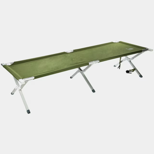Aluminum 6 legs camping bed - green