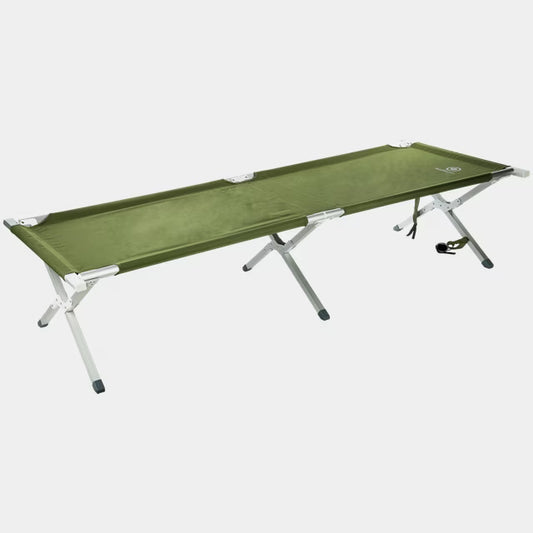 Aluminum 6 legs camping bed - green