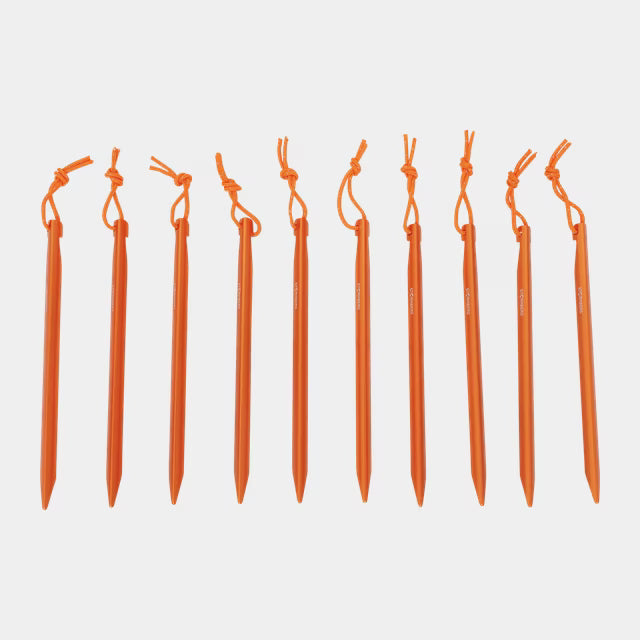 Aluminium orange tent pegs 10pc